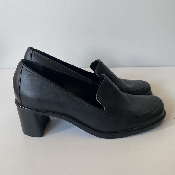 Rockport black leather block heel square toe shoe women’s 6.5 - Picture 11 of 14